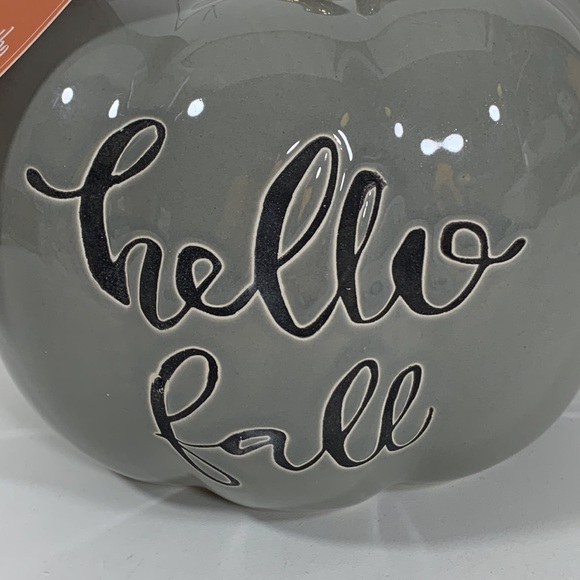 Martha Stewart Ceramic Hello Fall Pumpkin Seasonal Decor - Picture 3 of 7